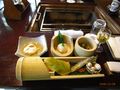 コース料理の前菜群。