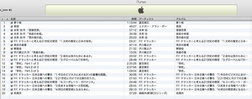 iTunes Storeで購入したオーディオブック類。